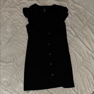 SHEIN Black Button-Up Mini Dress